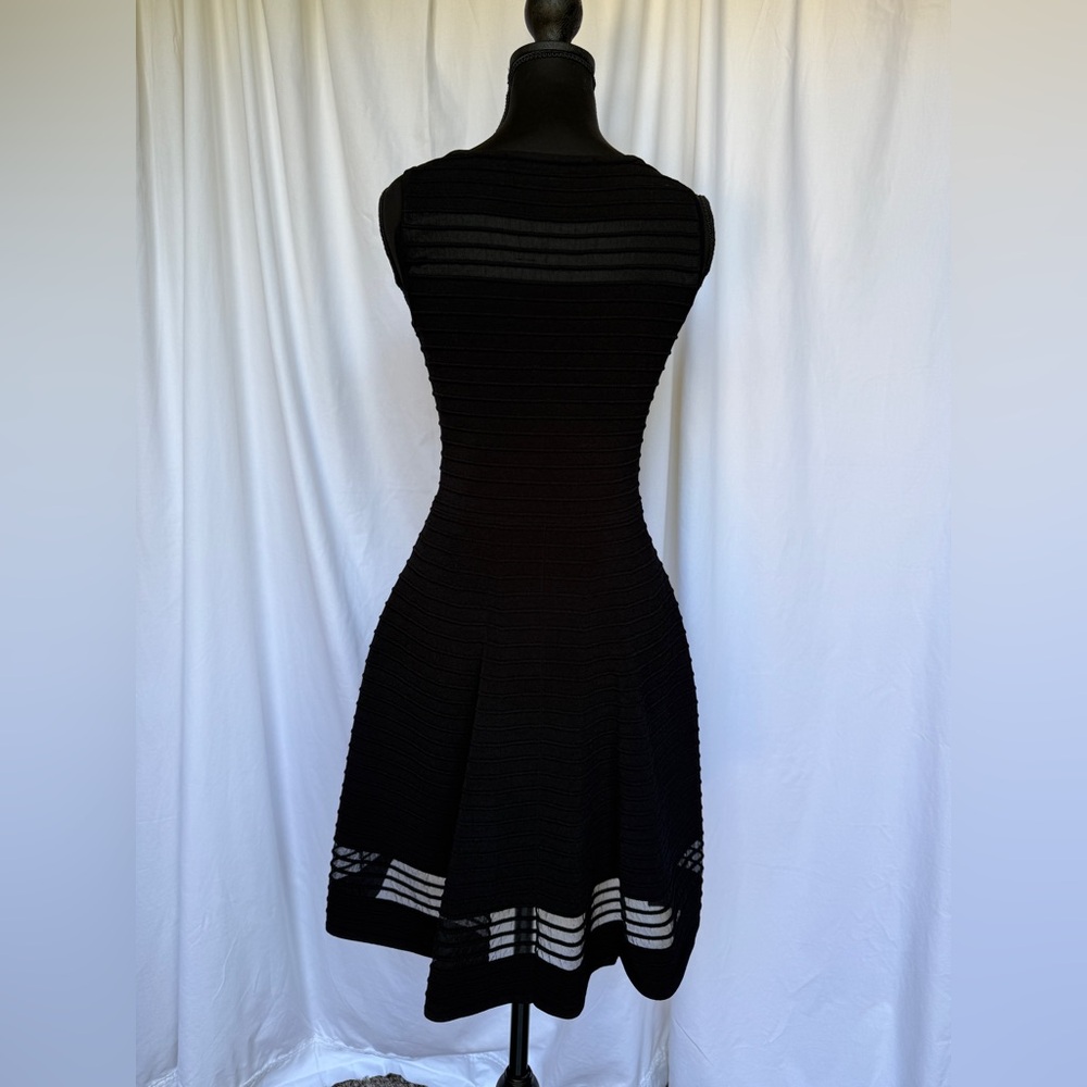 French Connection Black Textured Midi Dress